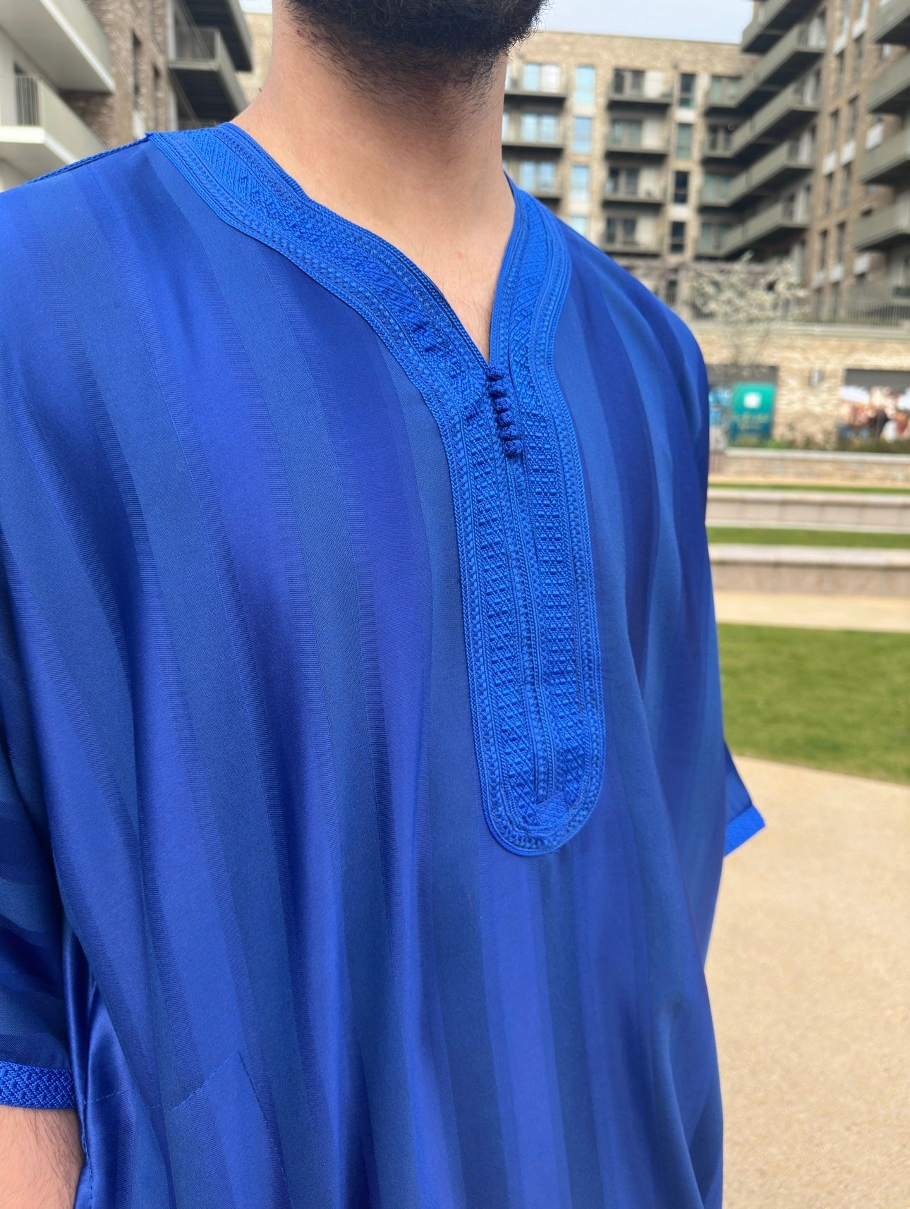 Royal Blue Monochrome Collection Moroccan Thobe