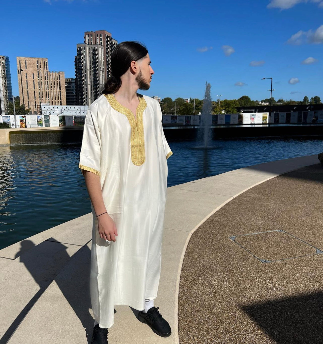 White/gold DIAMOND COLLECTION Moroccan Thobe