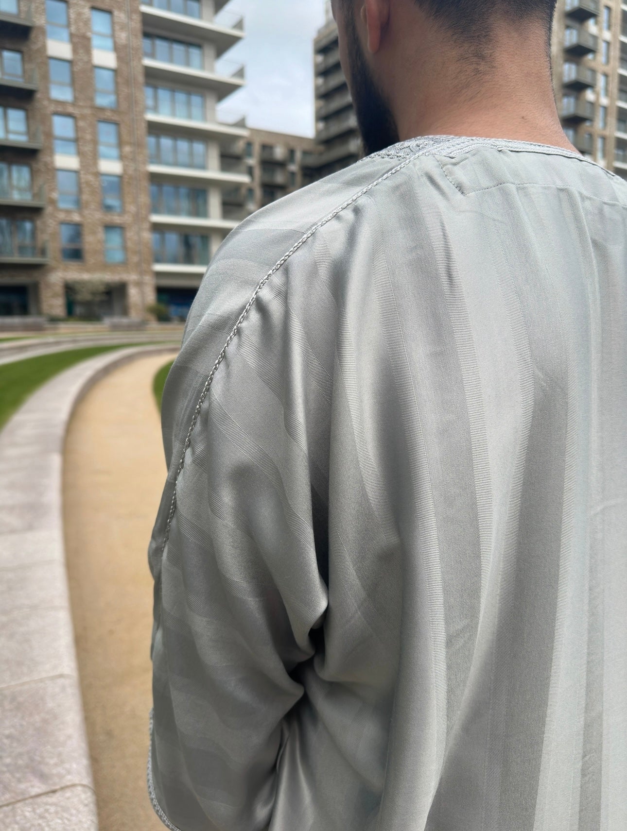 Silver Monochrome Collection Moroccan Thobe