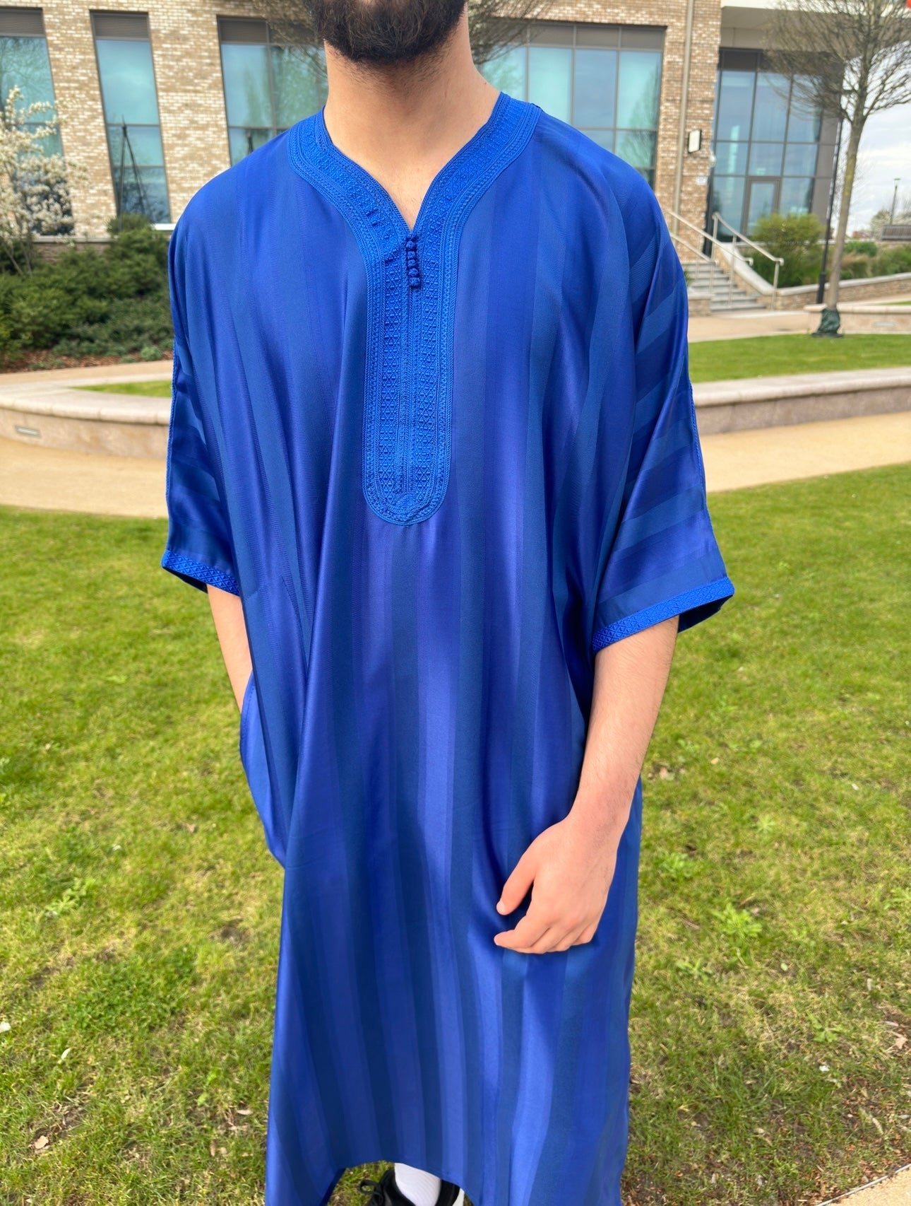 Royal Blue Monochrome Collection Moroccan Thobe