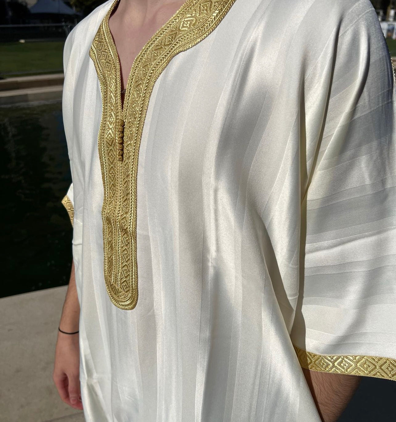 White/gold DIAMOND COLLECTION Moroccan Thobe