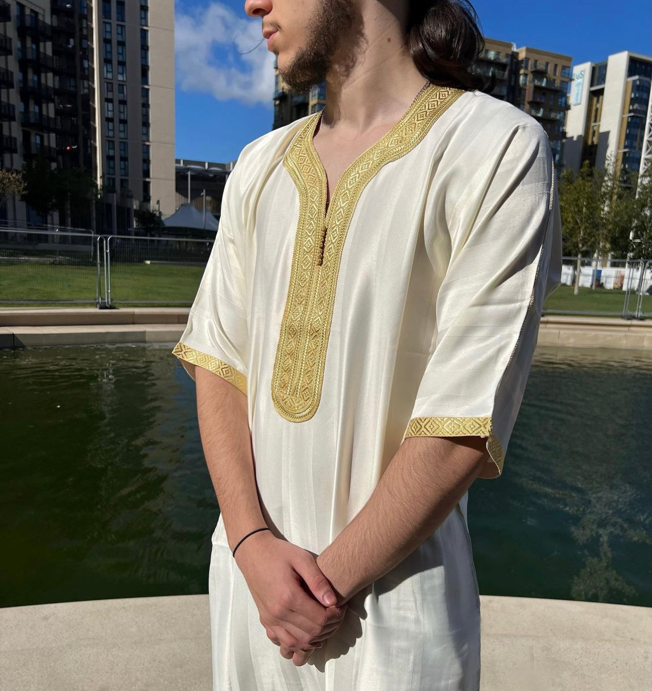 White/gold DIAMOND COLLECTION Moroccan Thobe