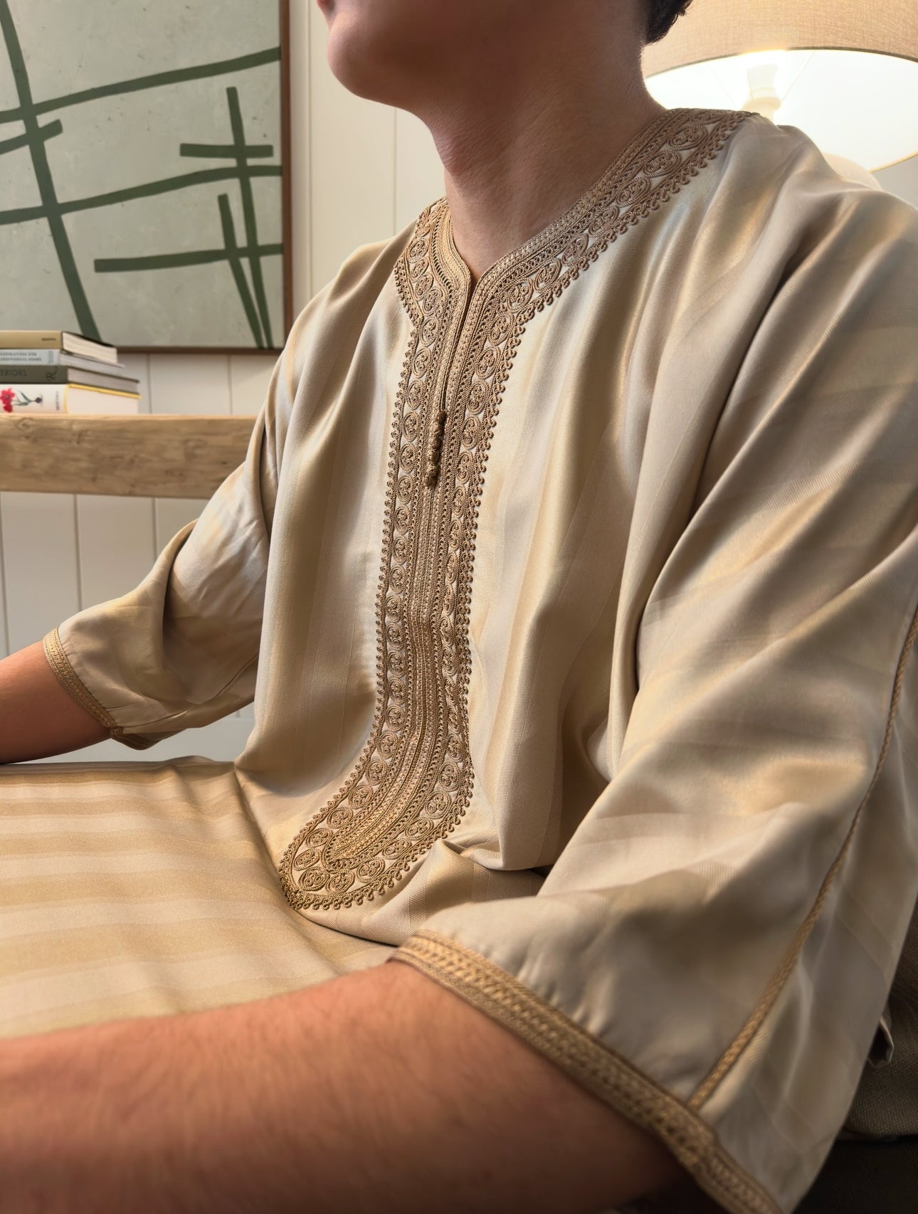 Khaki Brown Monochrome Collection Moroccan Thobe