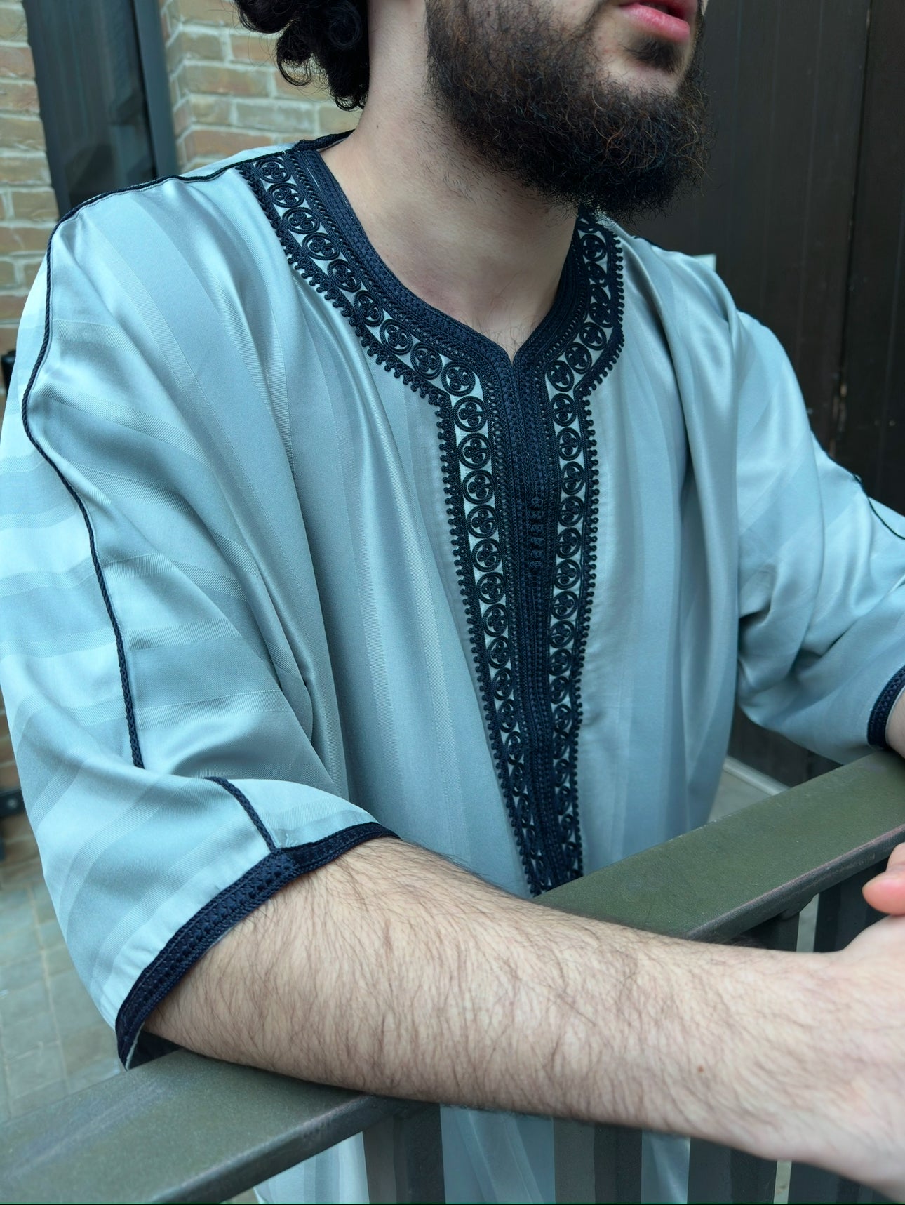 Navy/Silver Moroccan Thobe