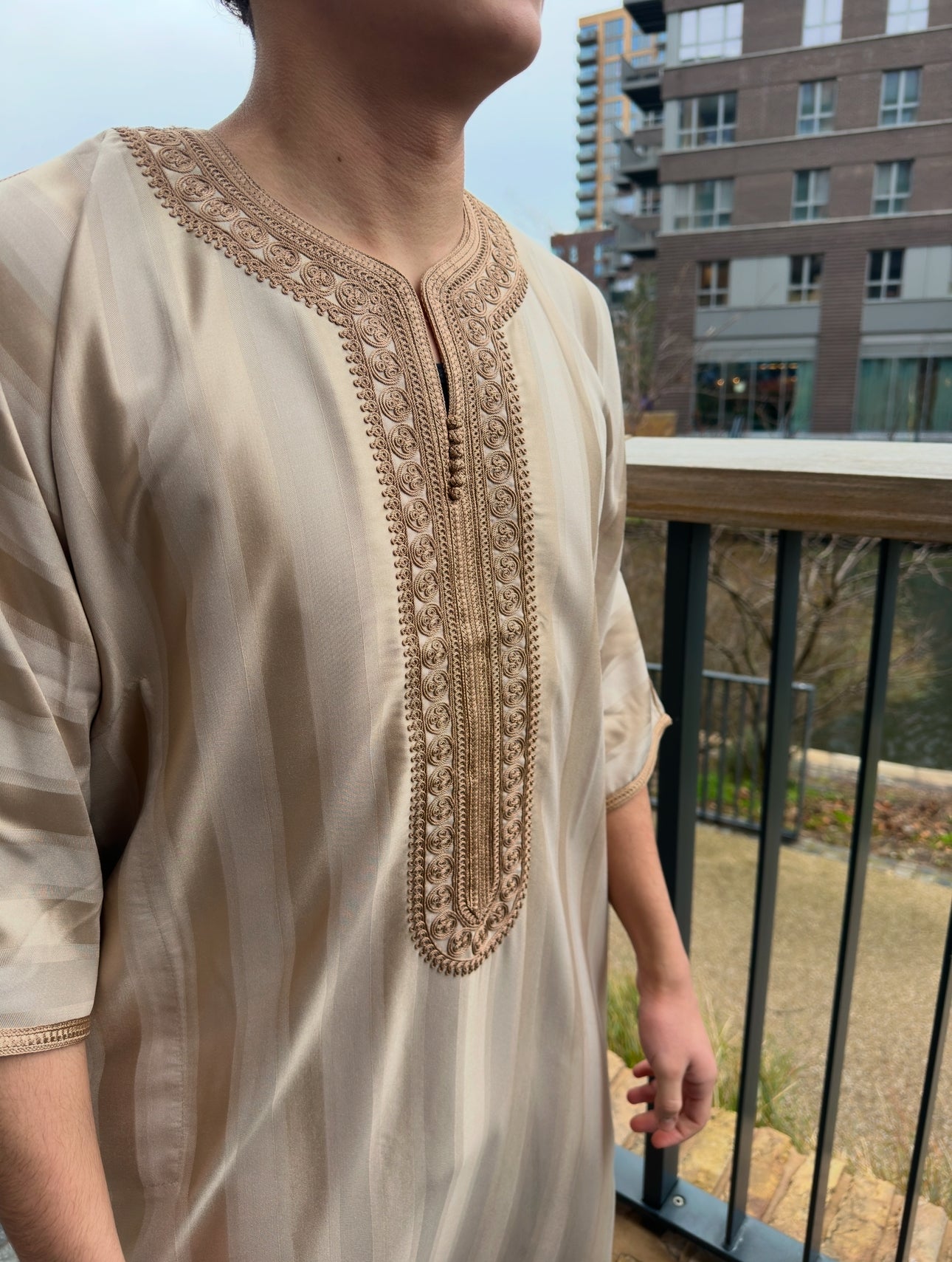Khaki Brown Monochrome Collection Moroccan Thobe