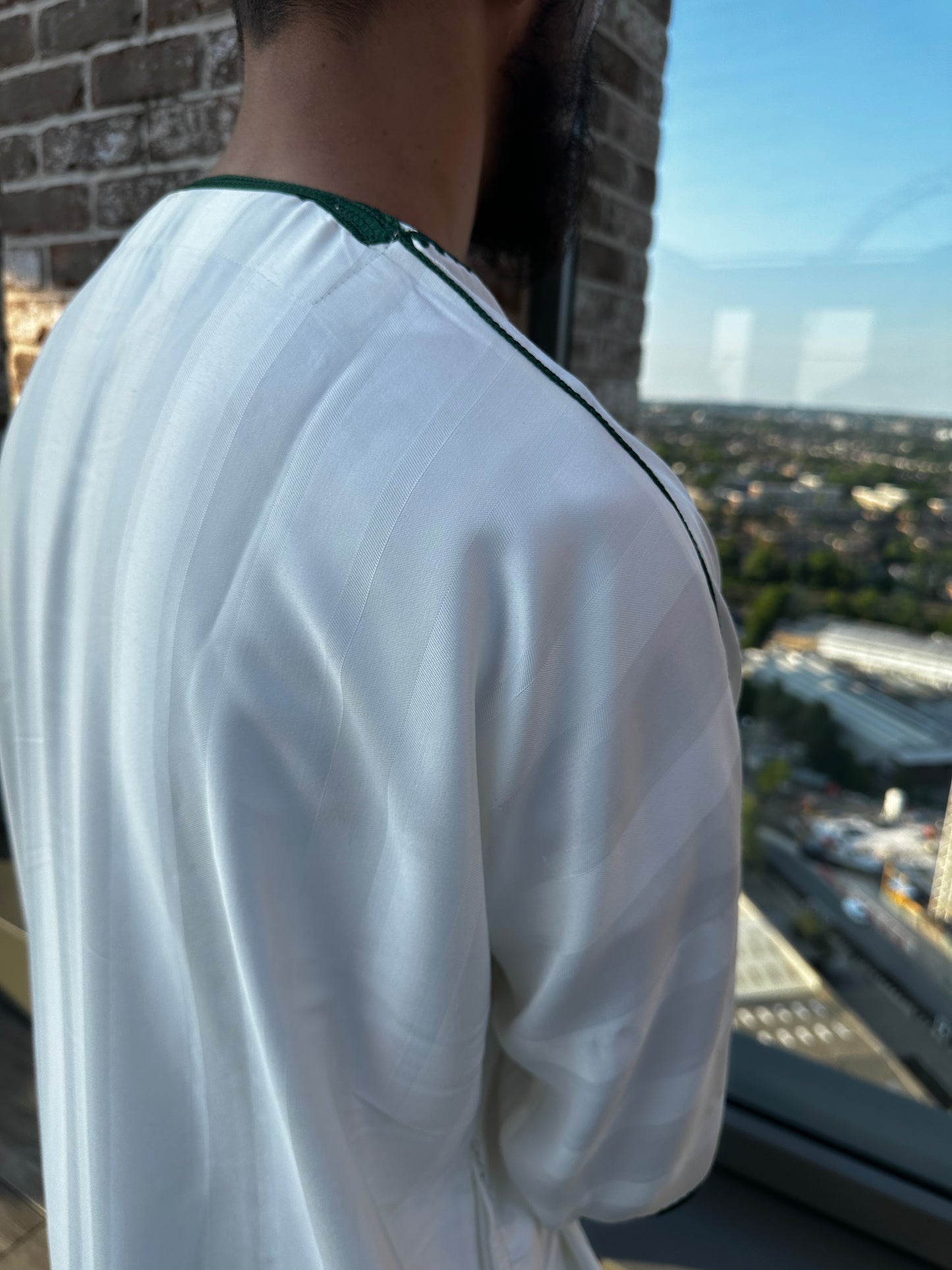 Forest Green/White Moroccan Thobe