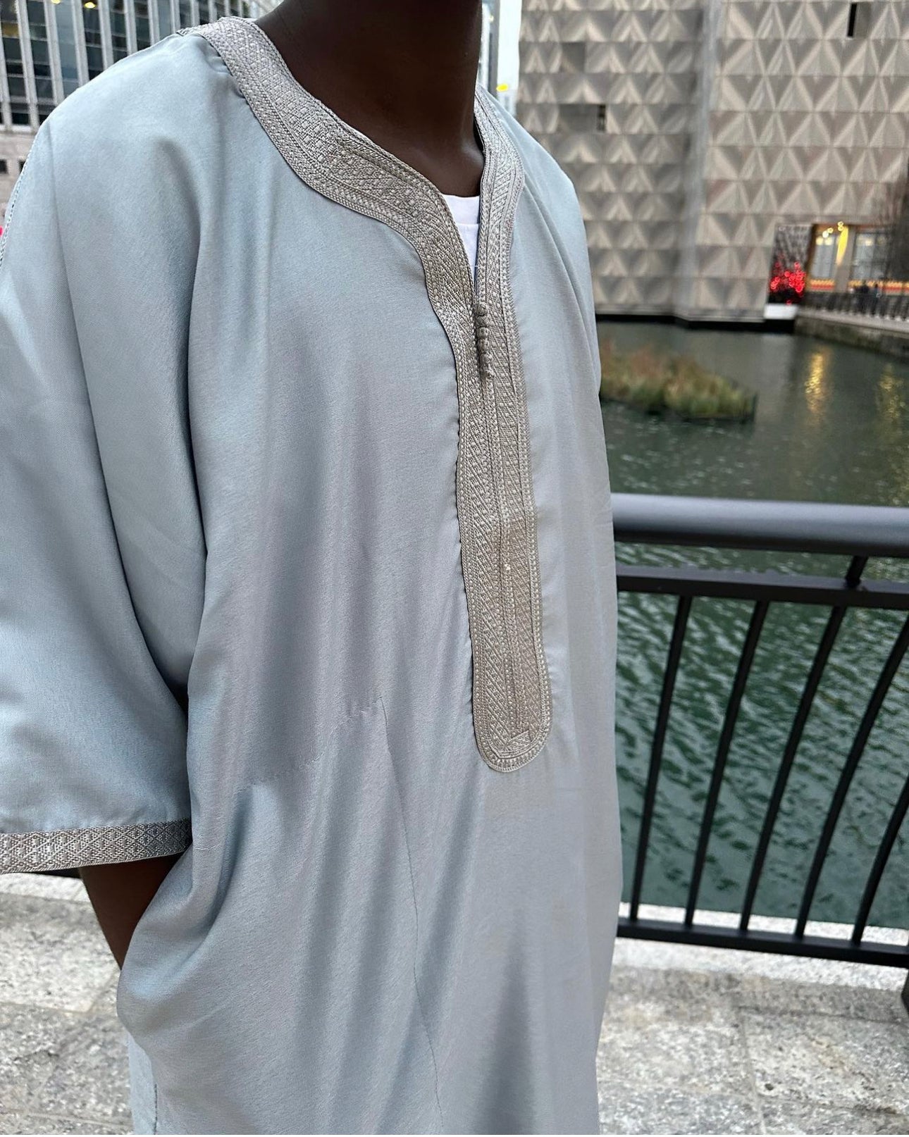 Platinum Grey Moroccan Thobe