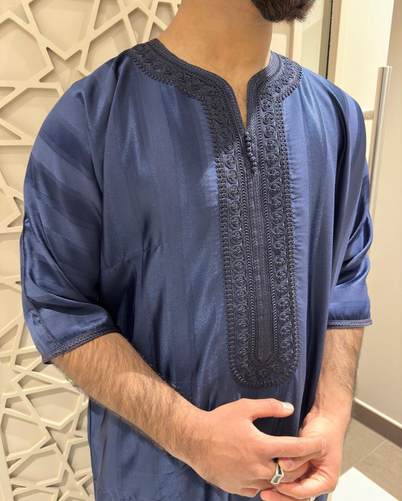 Navy Monochrome Collection Moroccan Thobe