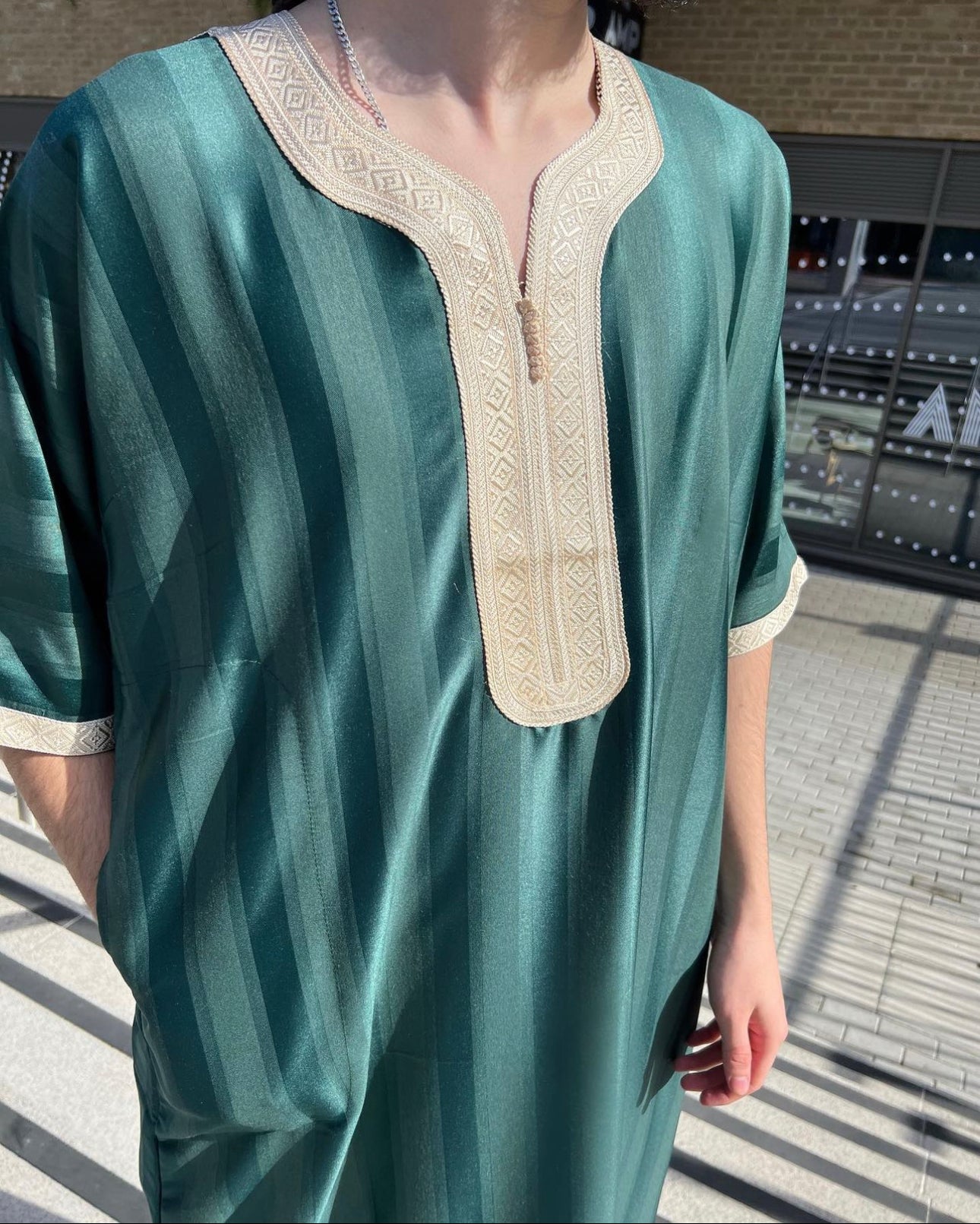 Forest Green/Beige DIAMOND COLLECTION Moroccan Thobe