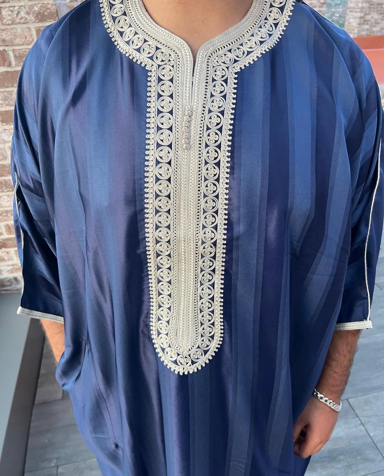 Navy/Beige Moroccan Thobe