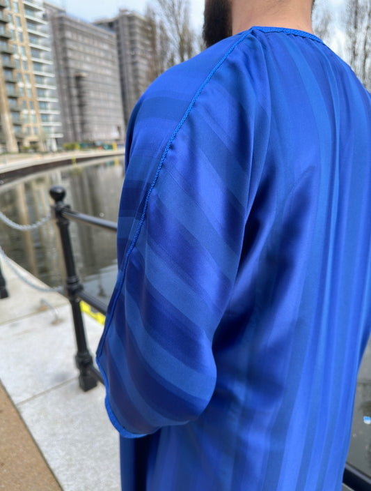 Royal Blue Monochrome Collection Moroccan Thobe