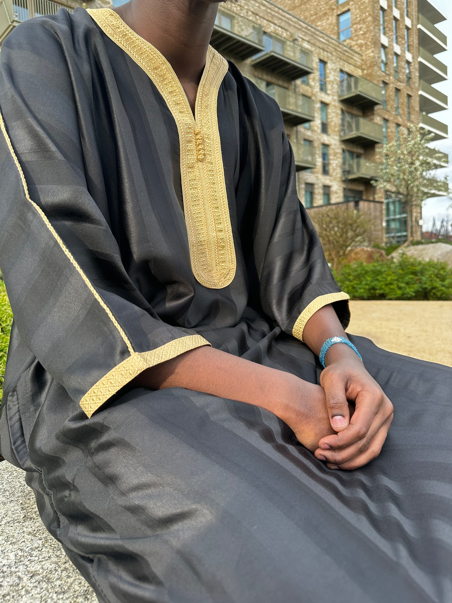 Black/Gold DIAMOND COLLECTION Moroccan Thobe