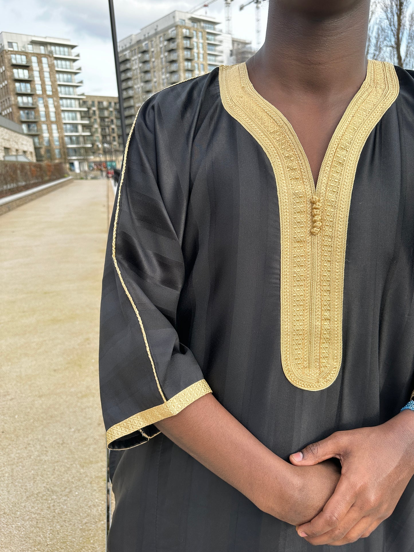 Black/Gold DIAMOND COLLECTION Moroccan Thobe