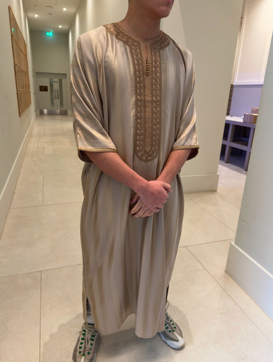 Khaki Brown Monochrome Collection Moroccan Thobe