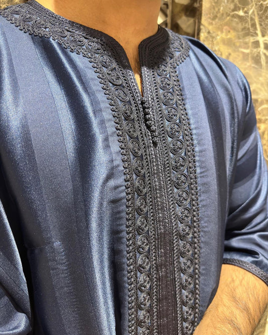 Navy Monochrome Collection Moroccan Thobe