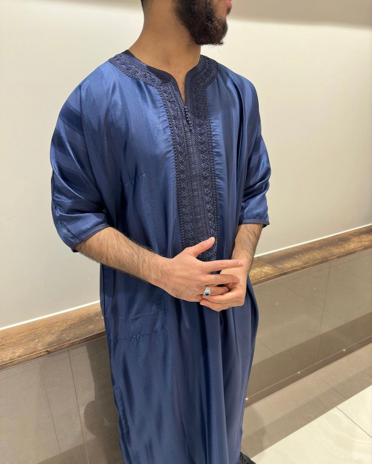 Navy Monochrome Collection Moroccan Thobe