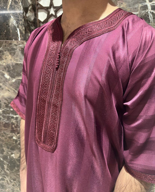 Burgundy Monochrome Collection Moroccan Thobe