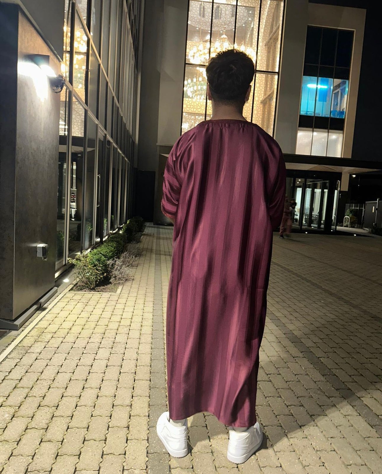 Burgundy Monochrome Collection Moroccan Thobe