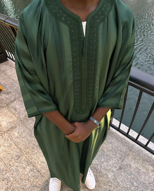 Green Monochrome Collection Moroccan Thobe