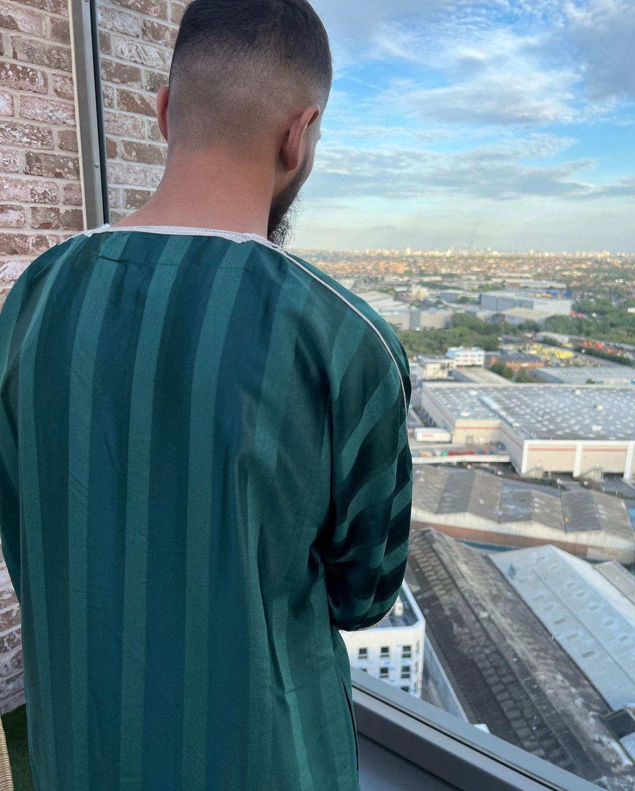 Forest Green/Beige Moroccan Thobe