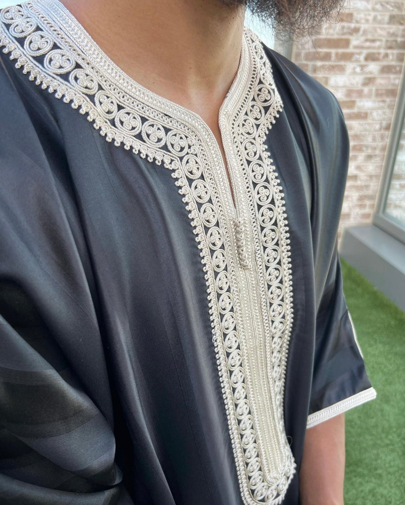 Black/Beige Moroccan Thobe
